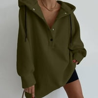 Ketyyh-chn ženke zip up hoodie pola zip predimenzionirane dukseve dugih rukava od kapuljača s kapuljača