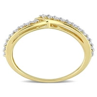 Carat T.W. Dijamantni 10KT žuto zlato Chevron prsten