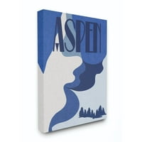 Stupell Industries Aspen Sažetak plavog planinskog dizajna platno zidna umjetnost Daphne Polselli