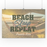 Portoriko, plaža, spavanje, ponavljanje, viseće mreže na plaži na zalasku sunca