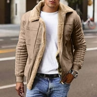 Muški kaput casual kardigan, jednobojna vunena jakna s patentnim zatvaračem dugih rukava s ovratnikom
