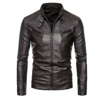 Muška Rasprodaja kožne jakne za muškarce jesensko-zimske kožne motociklističke jakne dugih rukava kaput s patentnim