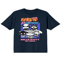 Naruto Shippuden Hello Kitty i Prijatelji suradni likovi Muški i veliki muški grafički majica s kratkim rukavima,