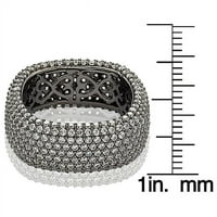 Kolekcija pocrnjeni sterling srebrni kubični cirkonijski kvadratni prsten za mikro asfalt