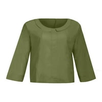 SANVIGLOR Žene majice majice majice majice majice dugih rukava casual pulover tunika bluza s tunikom zelena 2xl