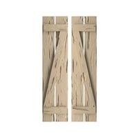 Ekena Millwork 1 2 W 42 h rustikalna dva razmaknuta ploča-n-batten pecky cypress fau drveni kapci w z-ploča, primed