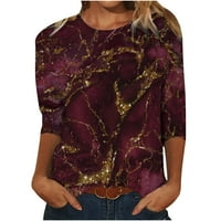 Majice za žene, ženske proljetne Ležerne majice s printom srednje duljine s dugim rukavima, majica s majicama