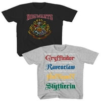 Majica s uzorkom hogvarts za dječake iz Hari Pottera, 2 pakiranja, veličine 4-18