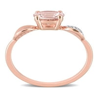1- Carat T.G.W. Morganit i dijamantni 14KT ružičasti zlatni koktel zaručnički prsten