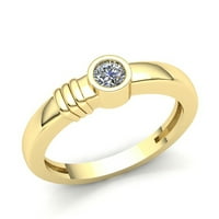 Originalni 0,25CTW okrugli rezani dijamantni dame za mladenke pasijansa zaručnički prsten kruta 18K ruža, bijelo