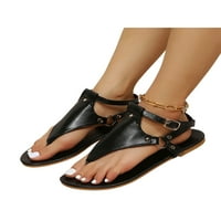 _ / Ženske ravne sandale s remenom za gležanj Ležerne cipele ljetne sandale s tangama lagane neklizajuće japanke