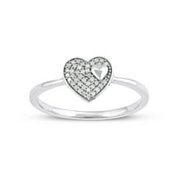 1 10-karatni dijamant 10-karatni prsten od srca od bijelog zlata