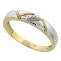 10k žuto zlato muški dijamantni prsten za vjenčanje za muškarce 0. CTTW Brilliant Cut široka veličina 13