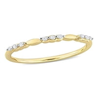 Ženski prsten od dijamanta od žutog srebra od rodija s naizmjeničnim 3 kamena