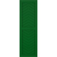 Ekena Millwork 15 W 72 H TRUE FIT PVC DVE PANE CHEVRON MODERNI STIL SIGANIJSKI SETNI BOATTER, Viridian Green