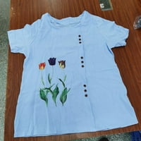 Ženske ležerne odjevene košulje Elegantne književne i umjetničke retro tiskane pamučne majice gornja bluza