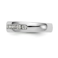 Čvrsto 14K bijelo zlato jedanaest kamenih dijamantnih kanala Set Wedding Band Veličina prstena