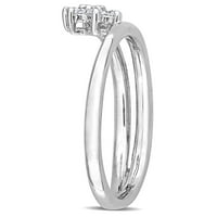 Ženski prsten s dijamantnim naglaskom u srebrnom srebrnom prstenu