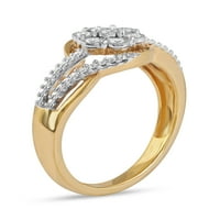 Imperijalno 10k žuto zlato 1 6CT TDW Dijamantni krupni obilazni prsten za žene